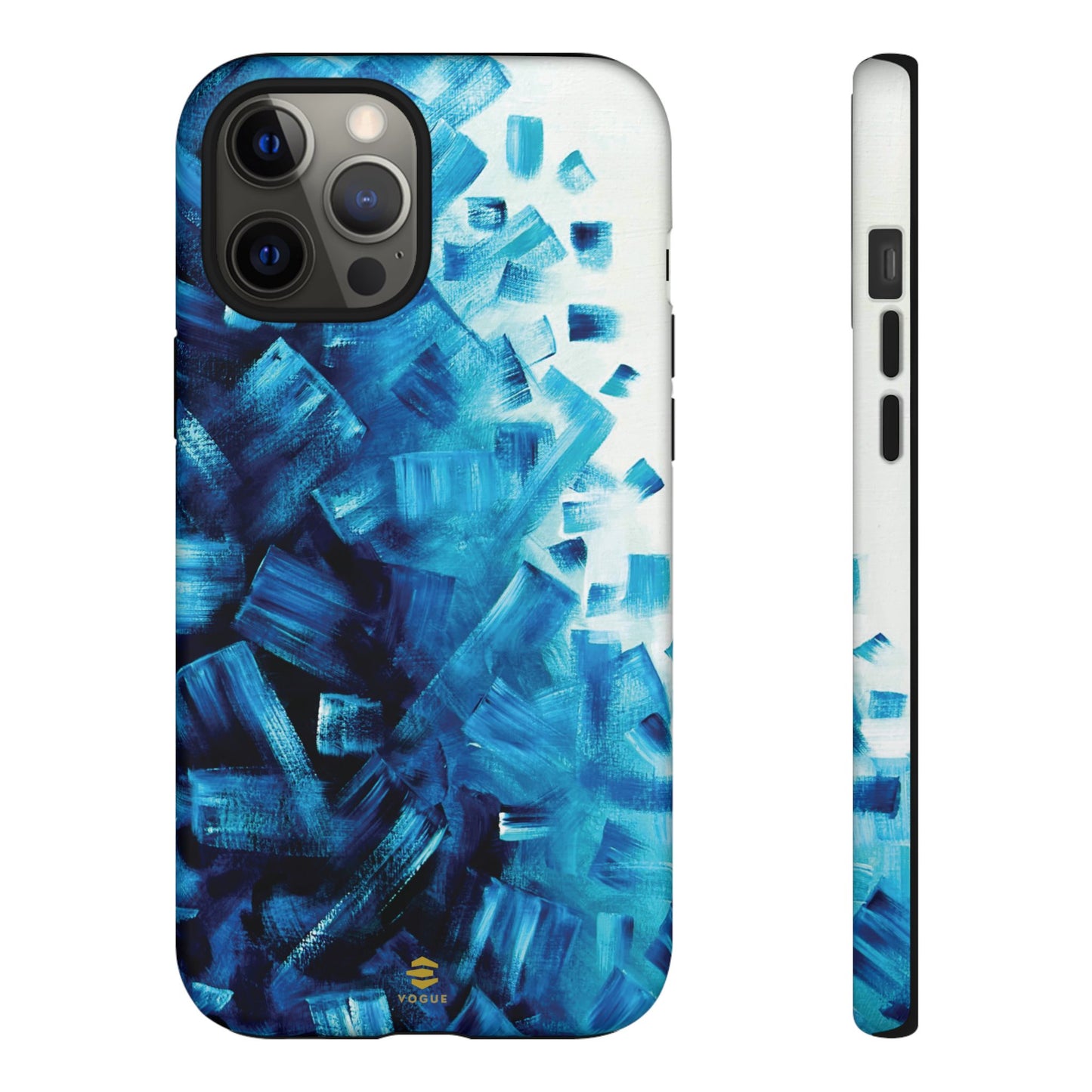 Funda para iPhone con diseño de océano pixelado en azul