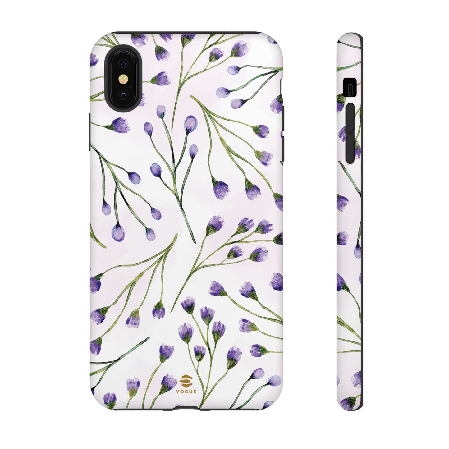 Funda para iPhone con diseño de flores de color lila