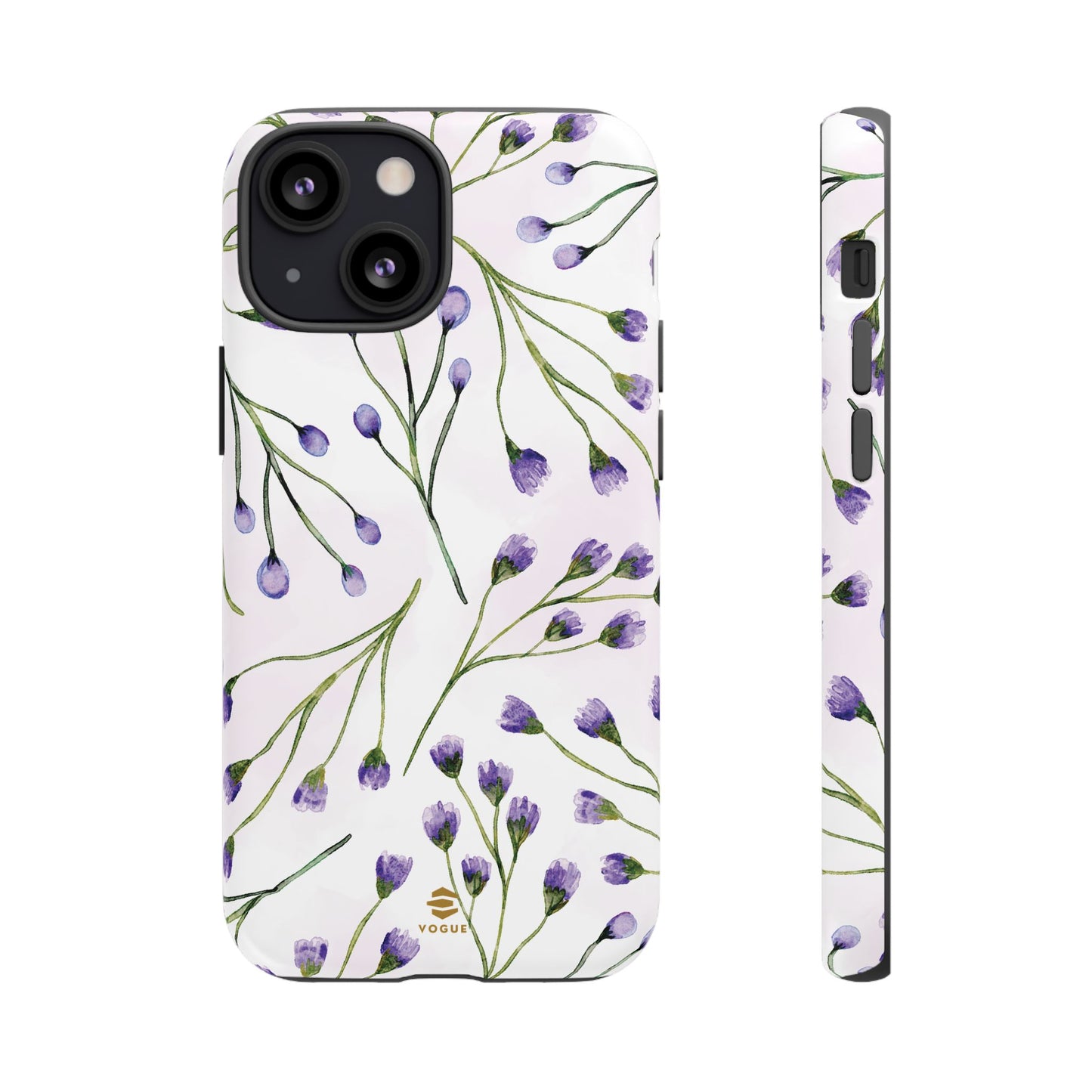 Funda para iPhone con diseño de flores de color lila
