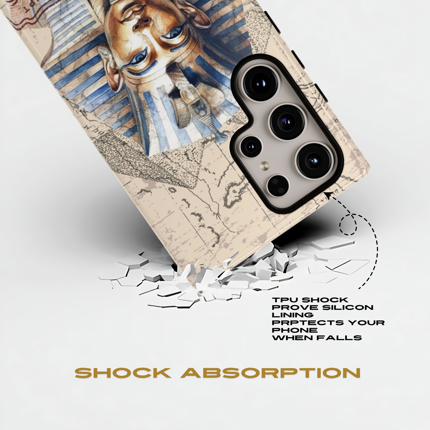 Funda para teléfono Samsung Galaxy con diseño de faraón egipcio