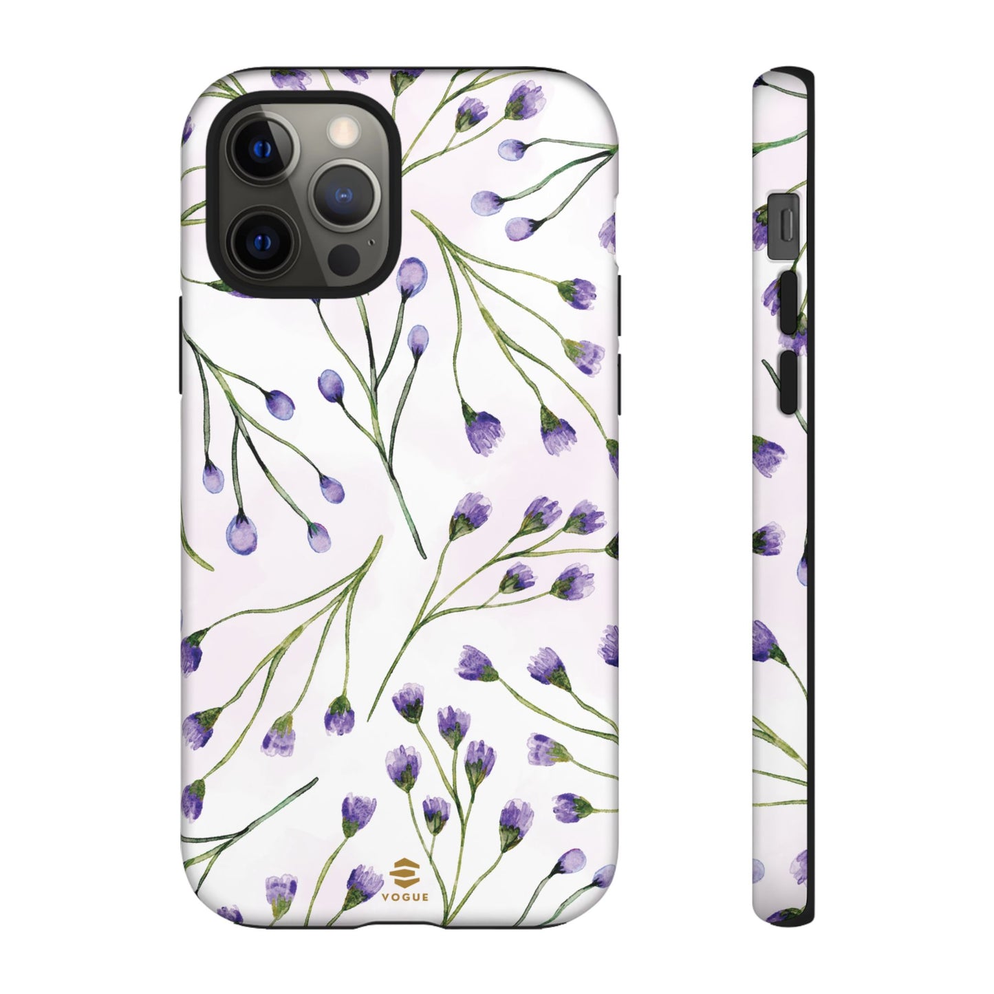Funda para iPhone con diseño de flores de color lila