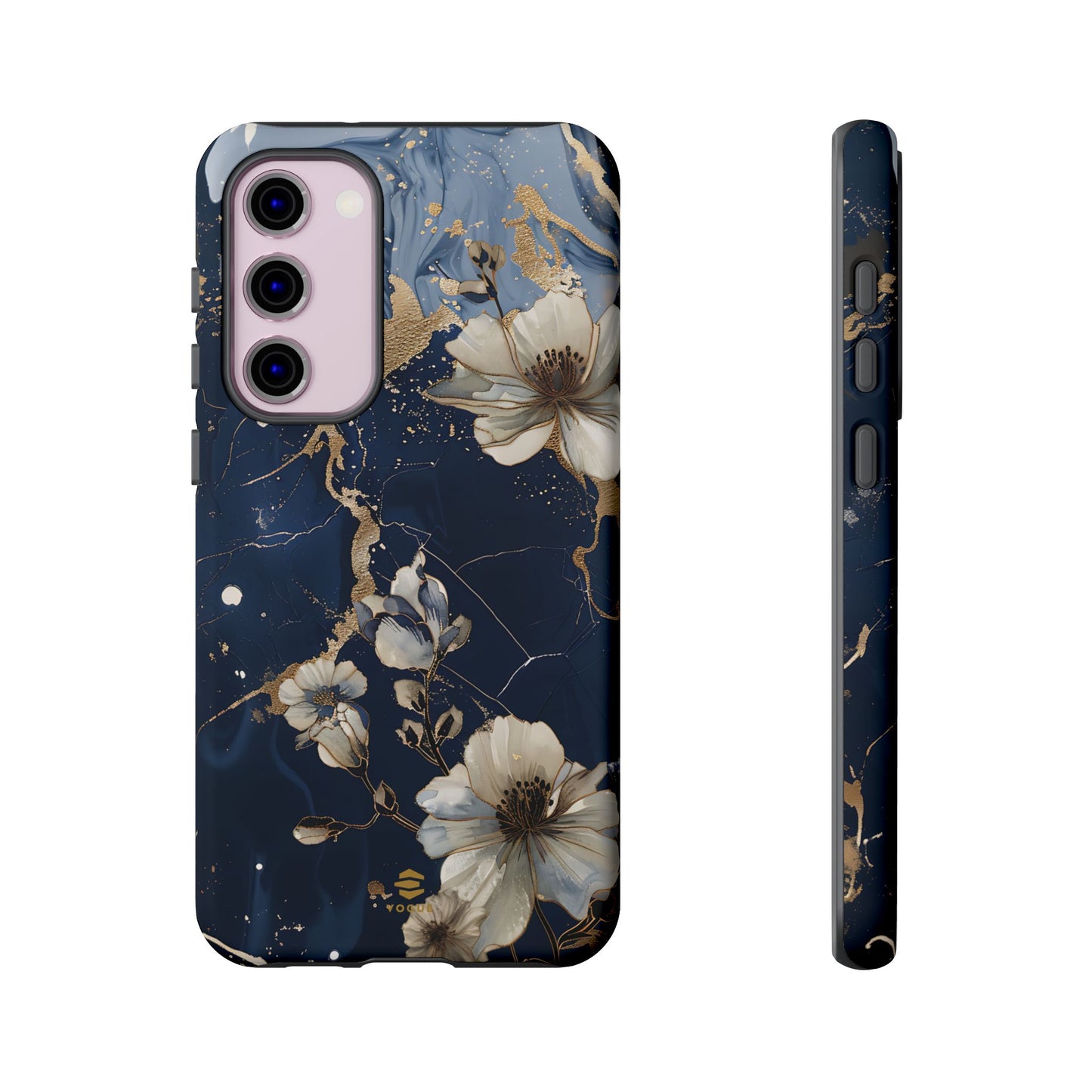 Funda Samsung con diseño floral de mármol