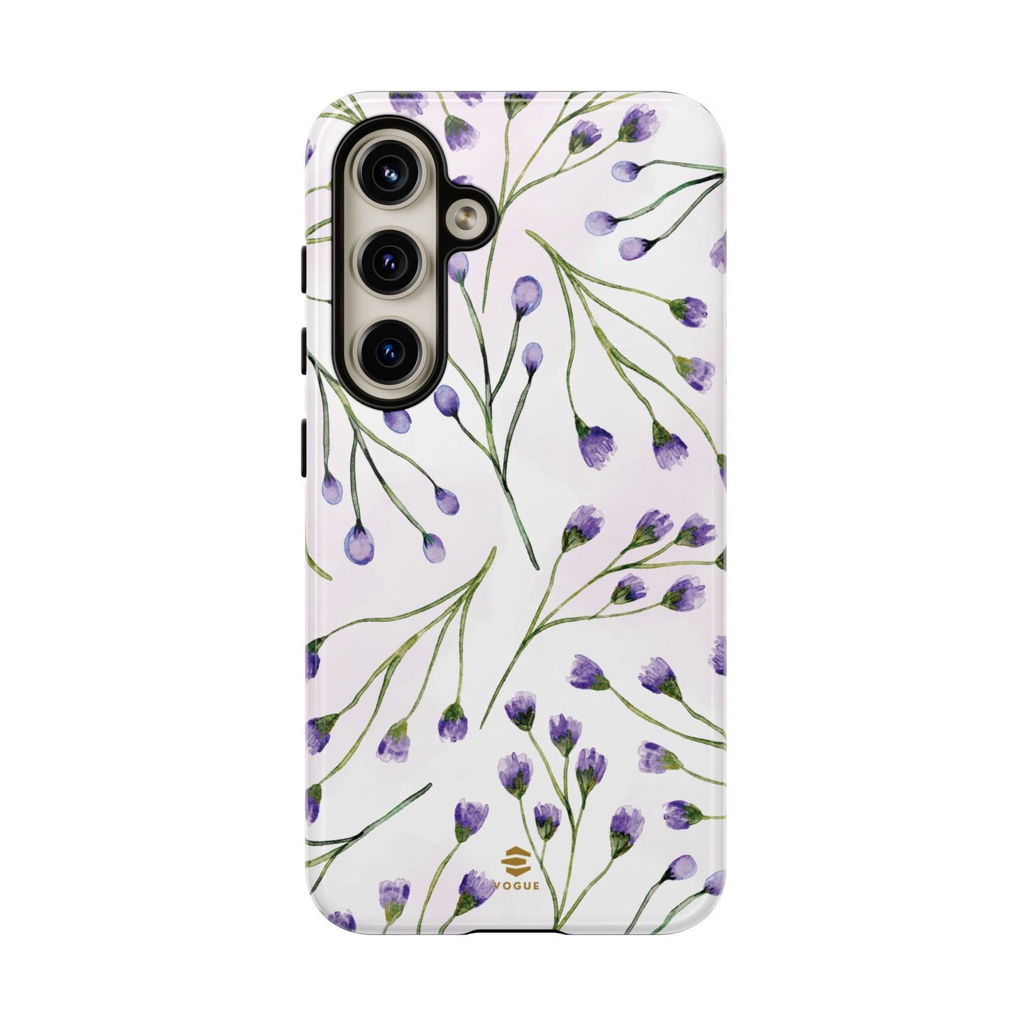 Funda para Samsung con diseño de flores de color lila