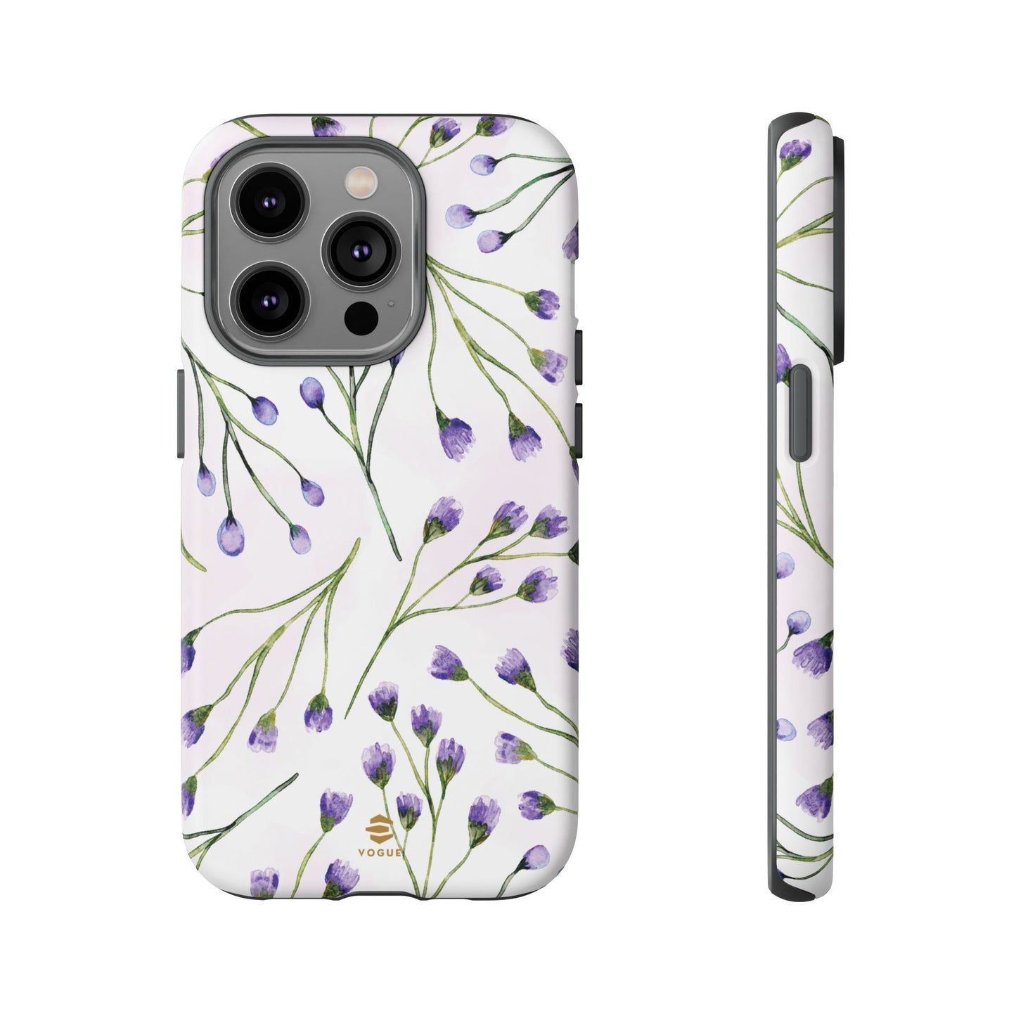 Funda para iPhone con diseño de flores de color lila