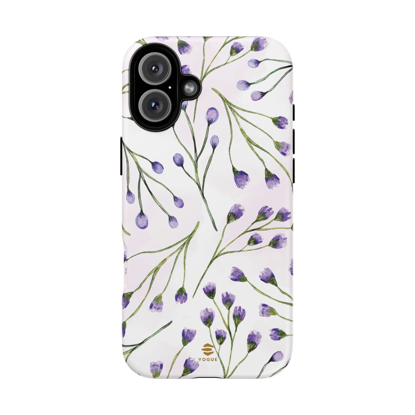 Funda para iPhone con diseño de flores de color lila