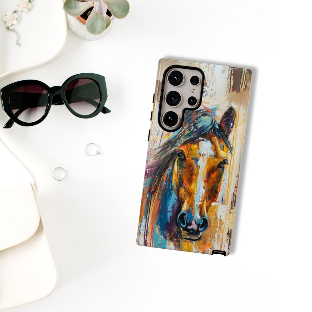 Horse Art Phone Case - Samsung Galaxy - Tough Case - Brown