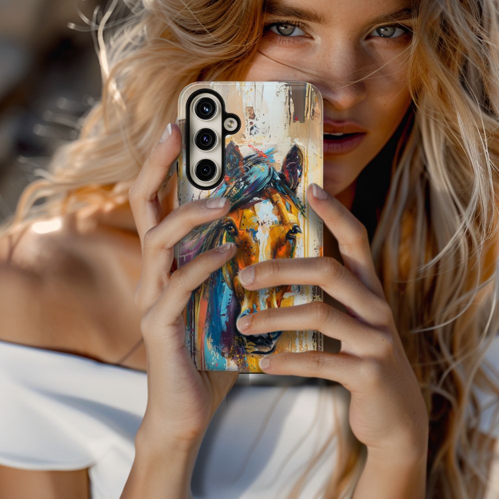 Horse Art Phone Case - Samsung Galaxy - Tough Case - Brown