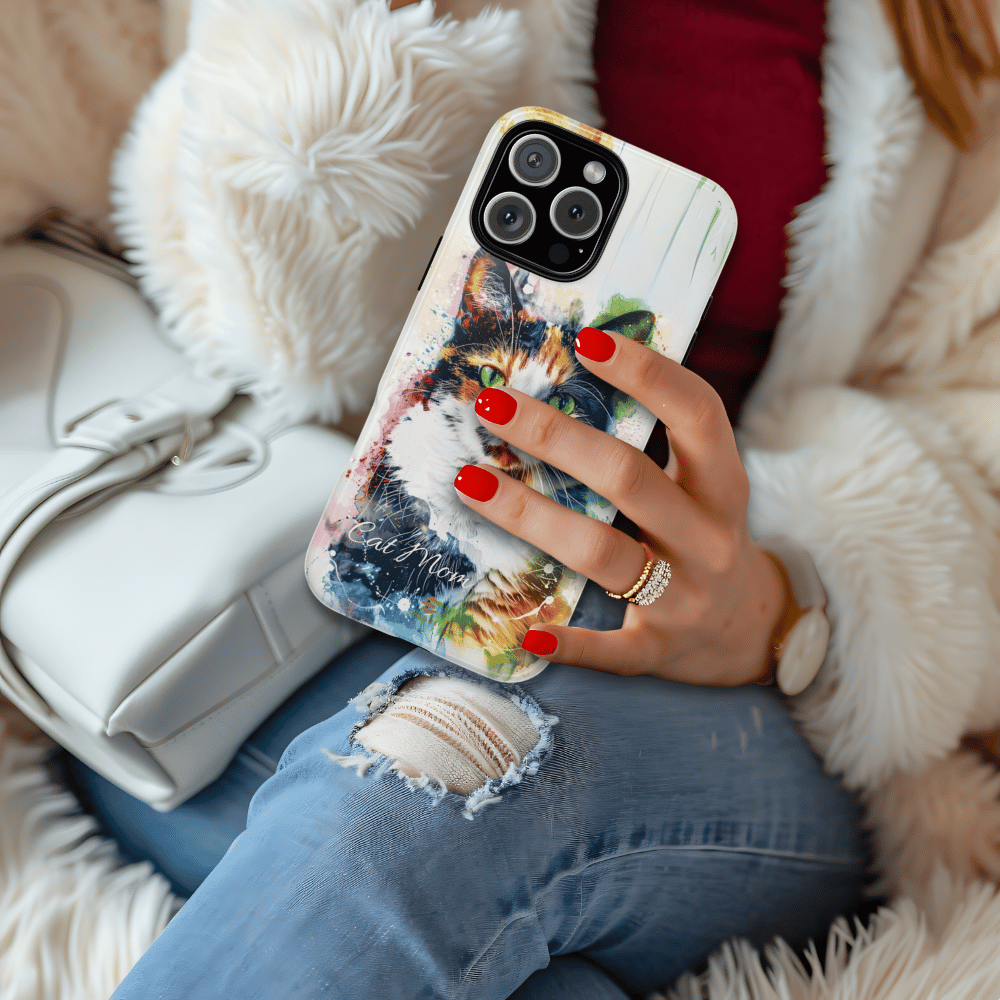 Custom Cat Mom iPhone Tough Case