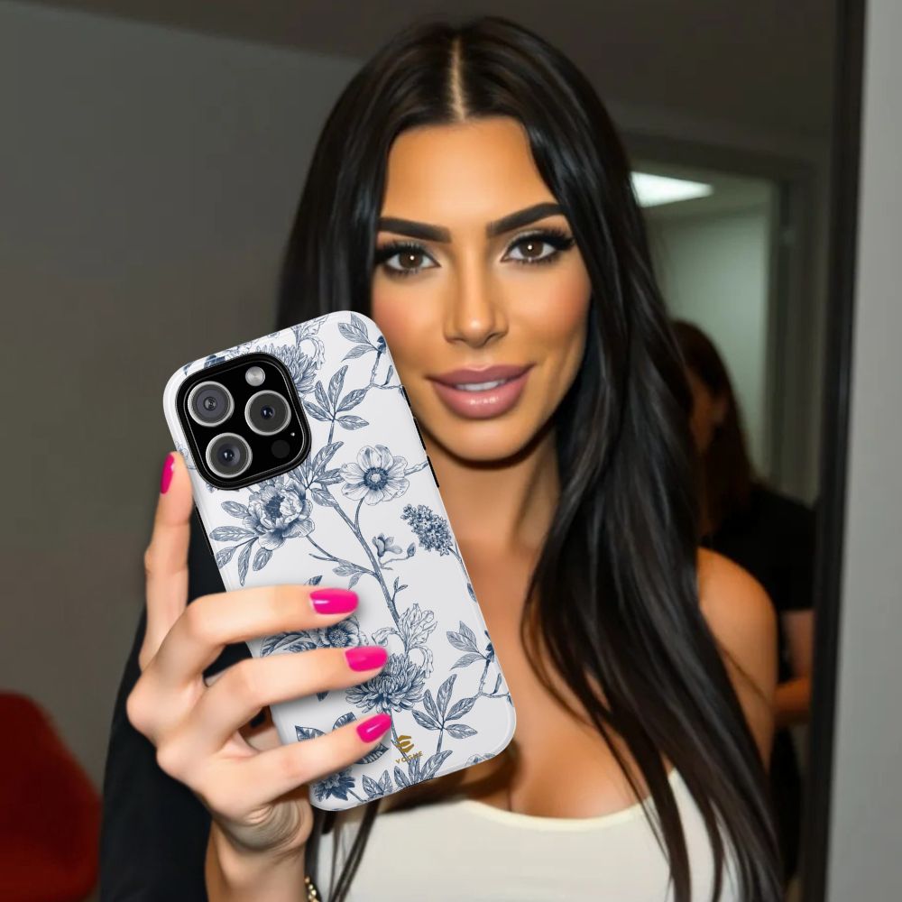 Floral Line Art Tough Phone Case iPhone