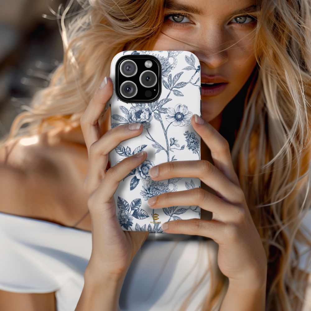 Floral Line Art Tough Phone Case iPhone