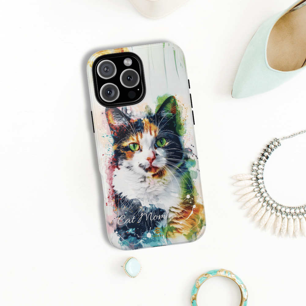 Custom Cat Mom iPhone Tough Case
