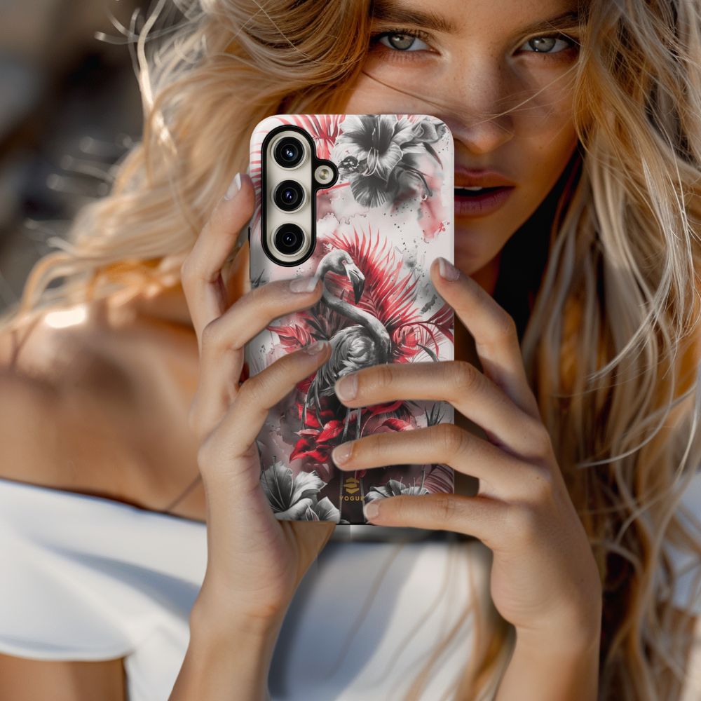 Flamingo Tropical Design Tough Phone Case Samsung