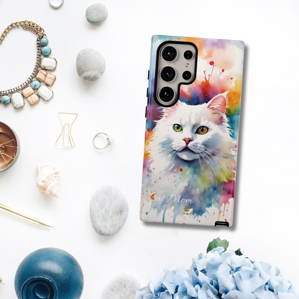 Custom White Cat Samsung Galaxy Tough Phone Case