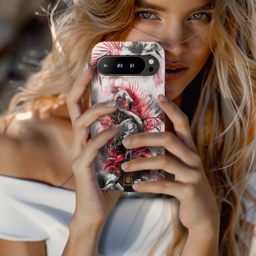 Flamingo Tropical Design Tough Phone Case Pixel