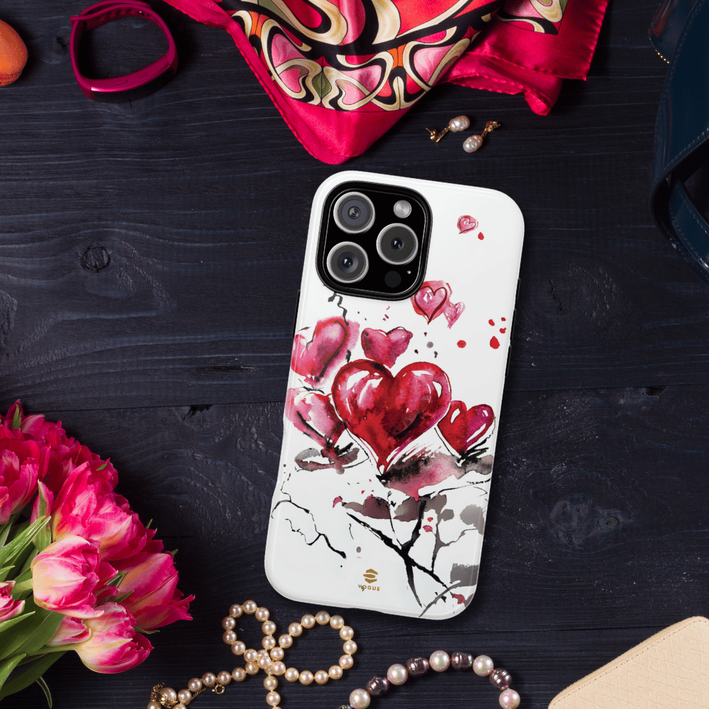 Abstract Hearts Art - iPhone Case, Love, Valentine's Day Gift for Her Protective tough Cover
