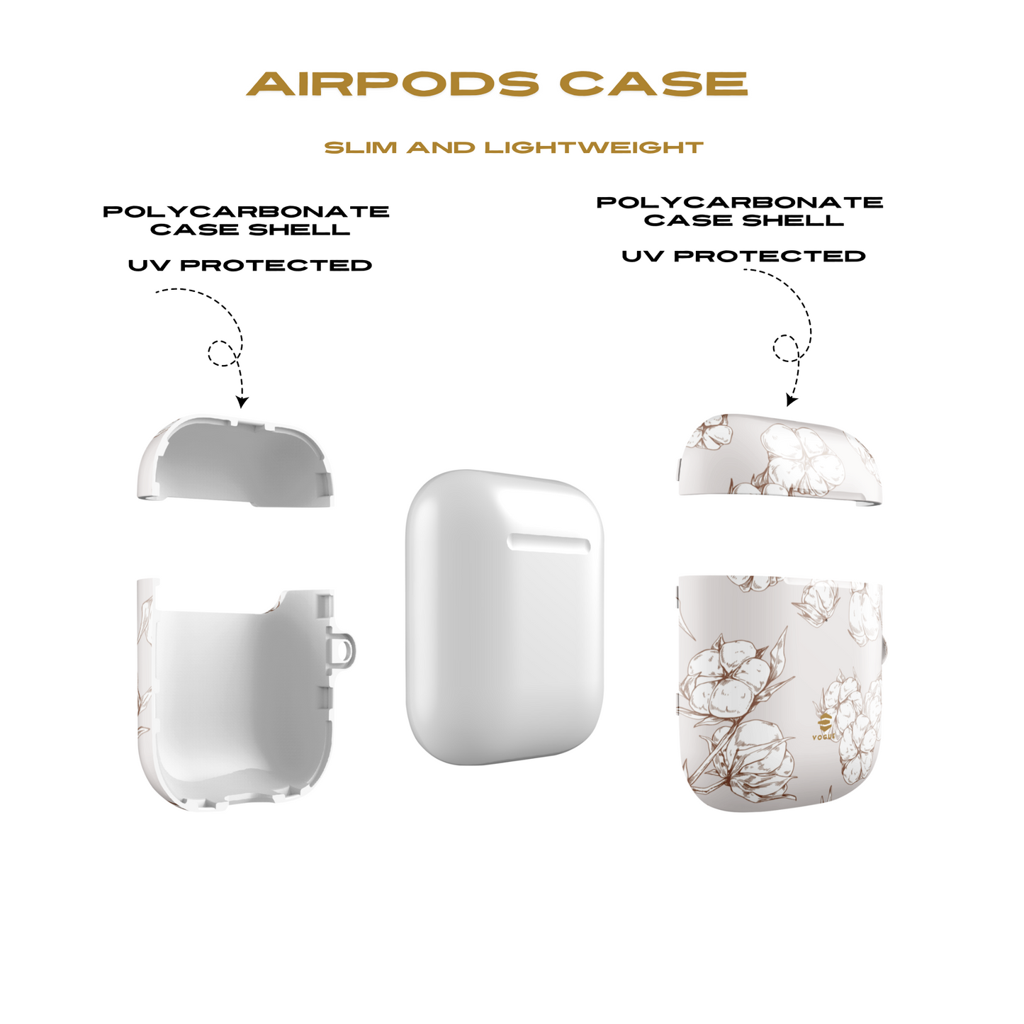 Fundas para AirPods con diseño de campo de algodón