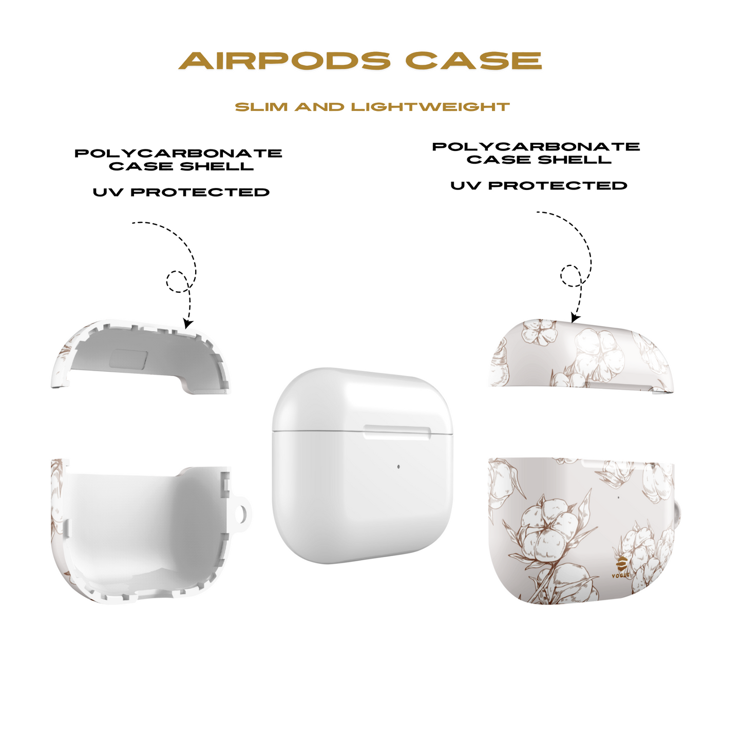 Fundas para AirPods con diseño de campo de algodón