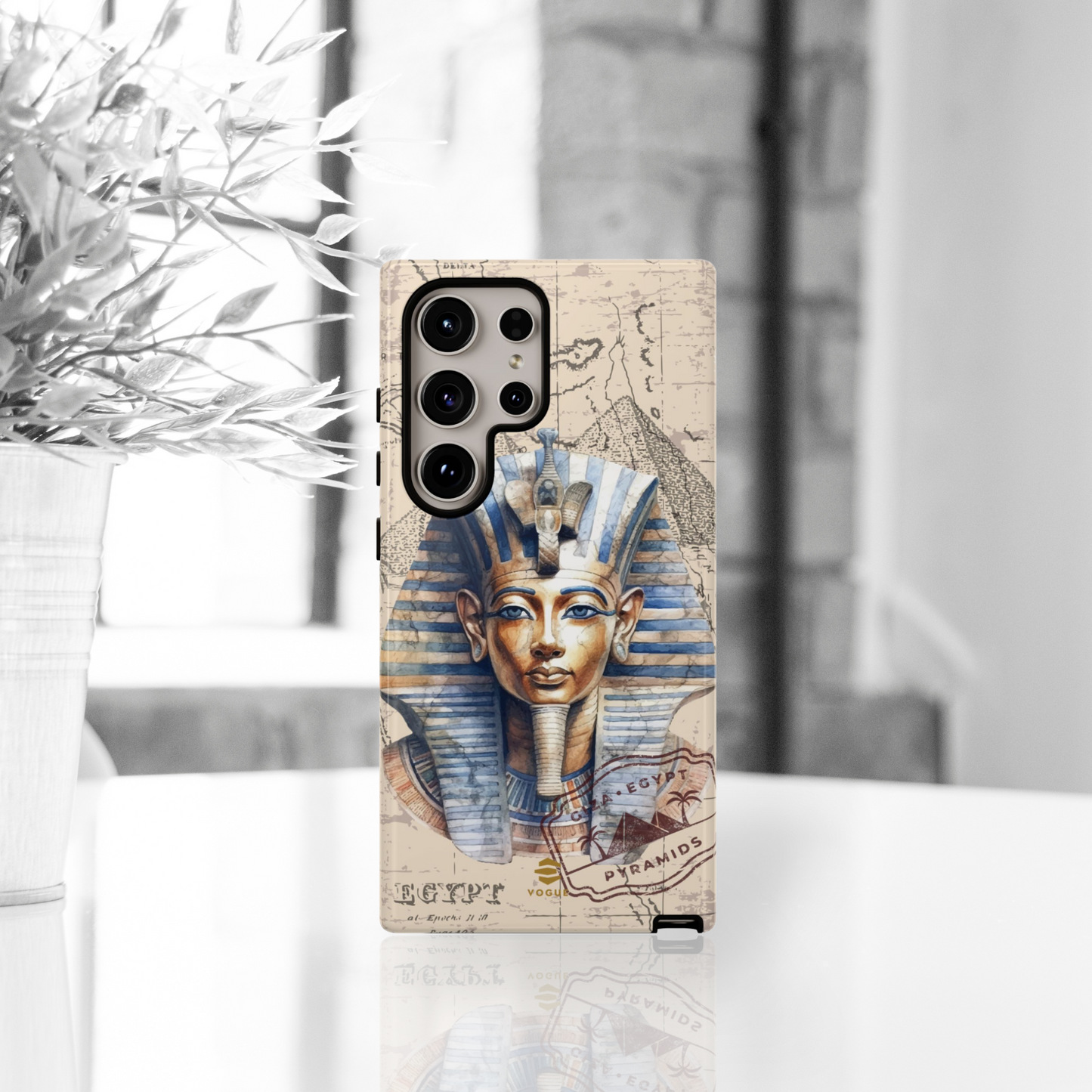 Funda para teléfono Samsung Galaxy con diseño de faraón egipcio