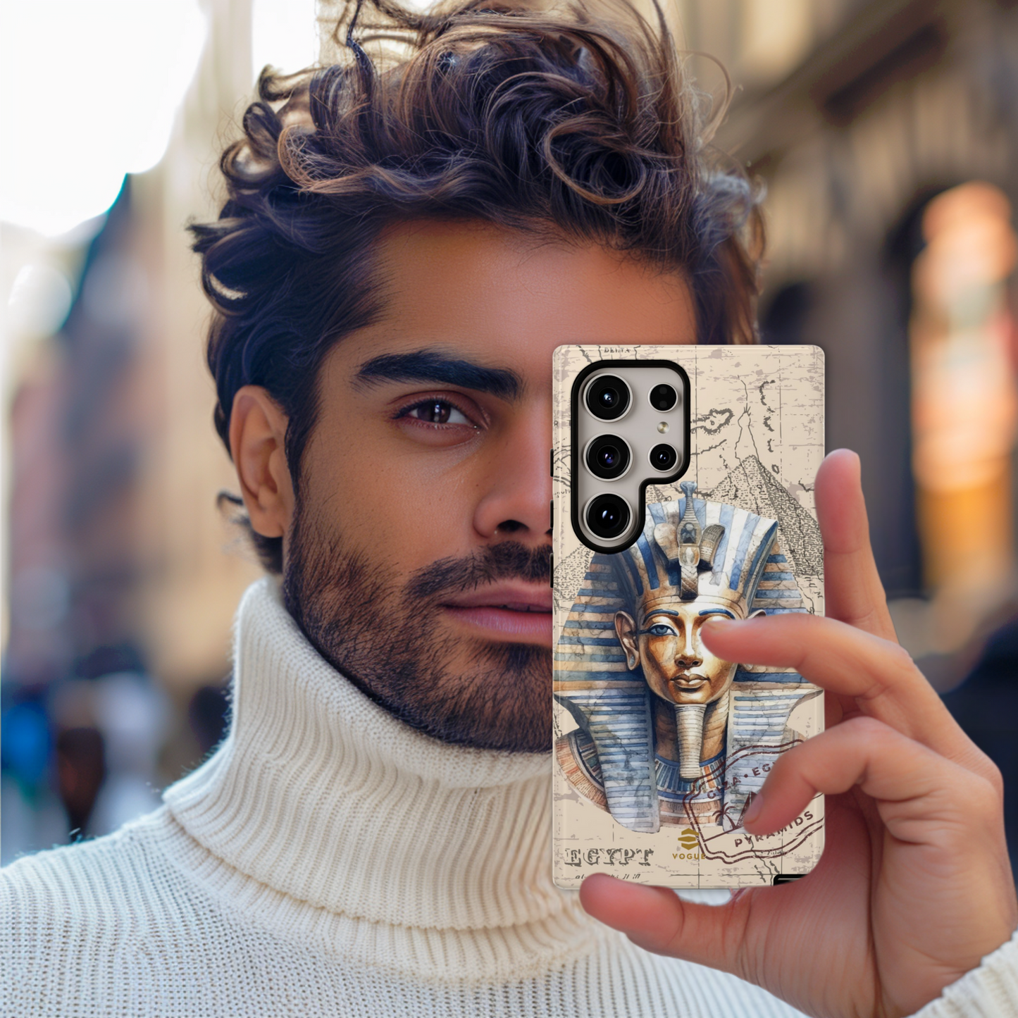 Funda para teléfono Samsung Galaxy con diseño de faraón egipcio