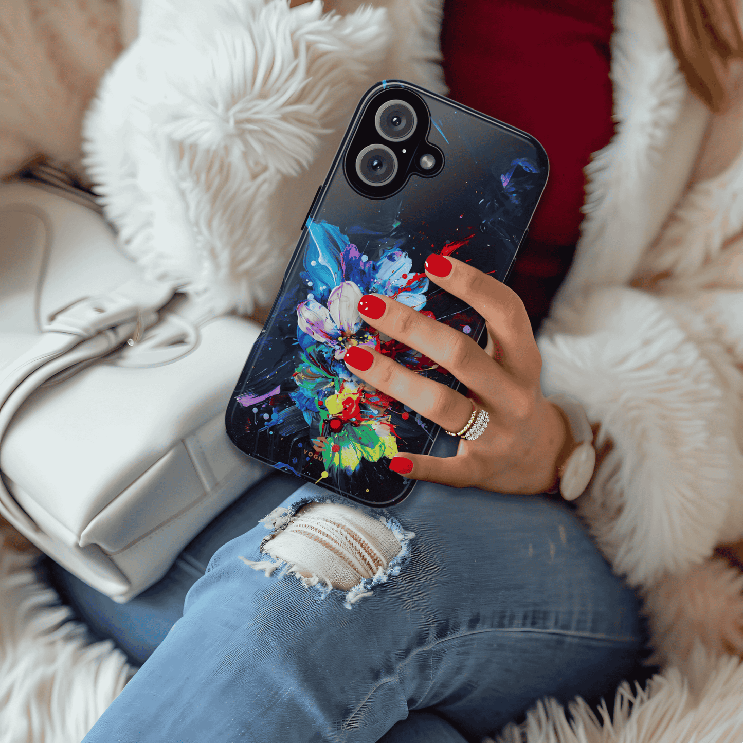 Splash of Rainbow iPhone Tough Case