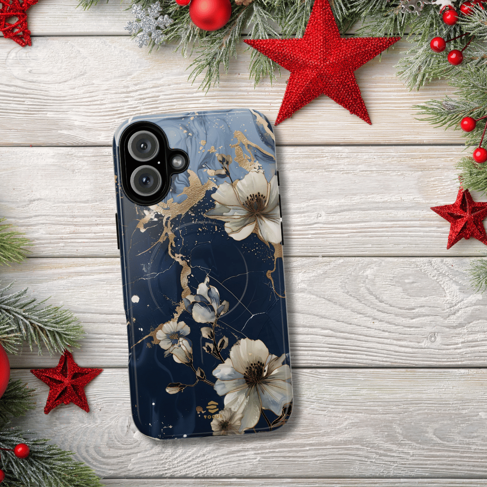 Marble Floral MagSafe iPhone Case