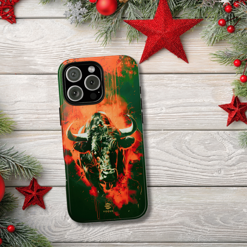 Green Bull Art iPhone Tough Case