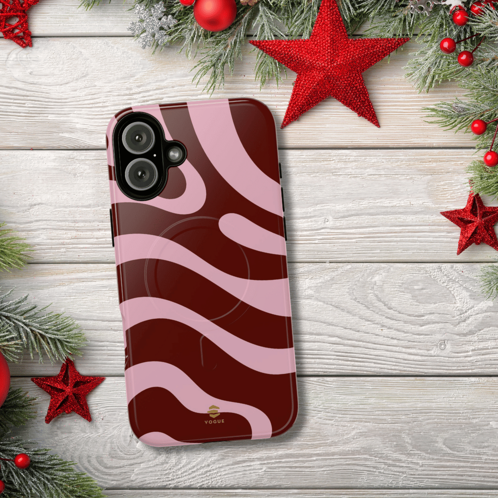 Maroon Ripple MagSafe iPhone Case