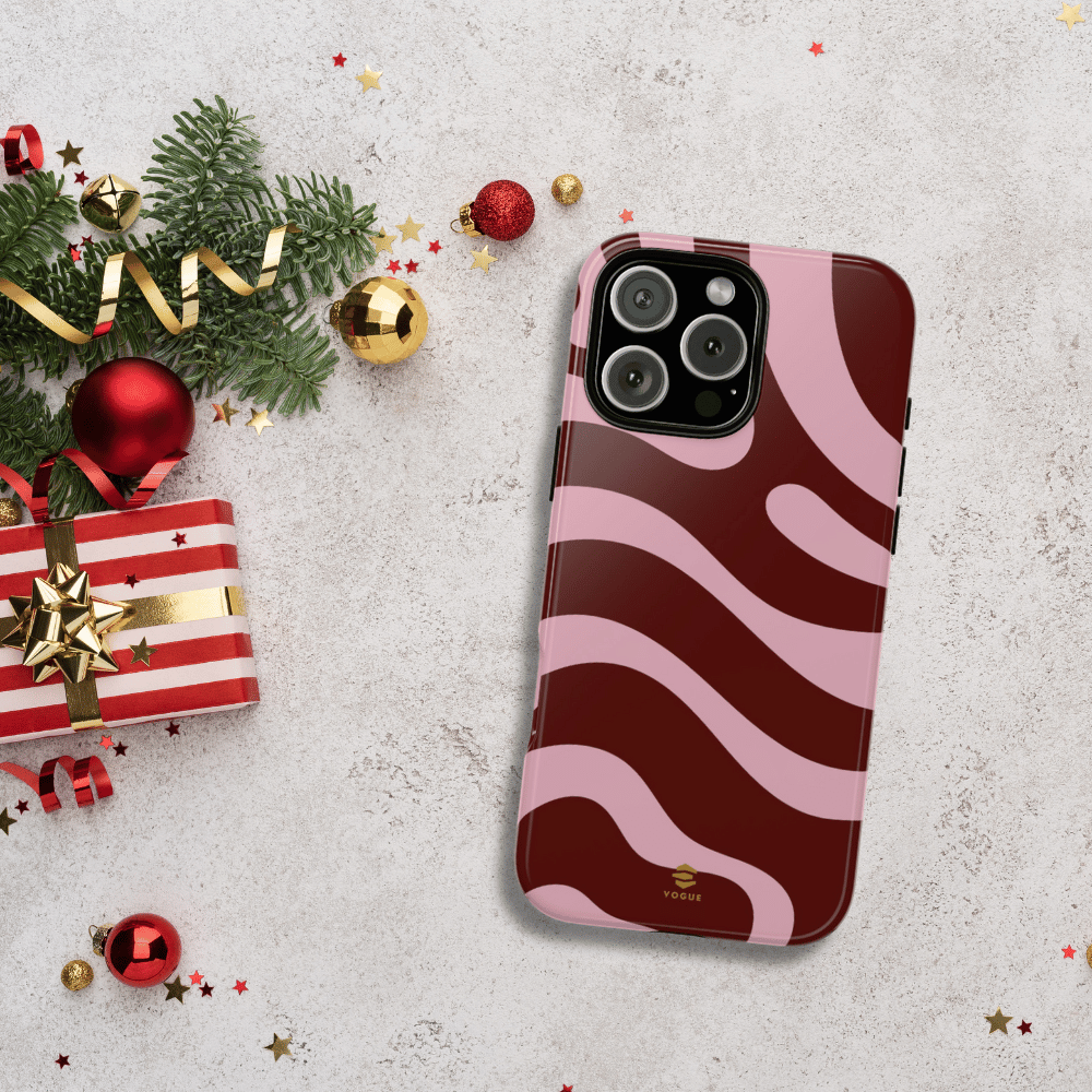 Maroon Ripple iPhone Tough Case