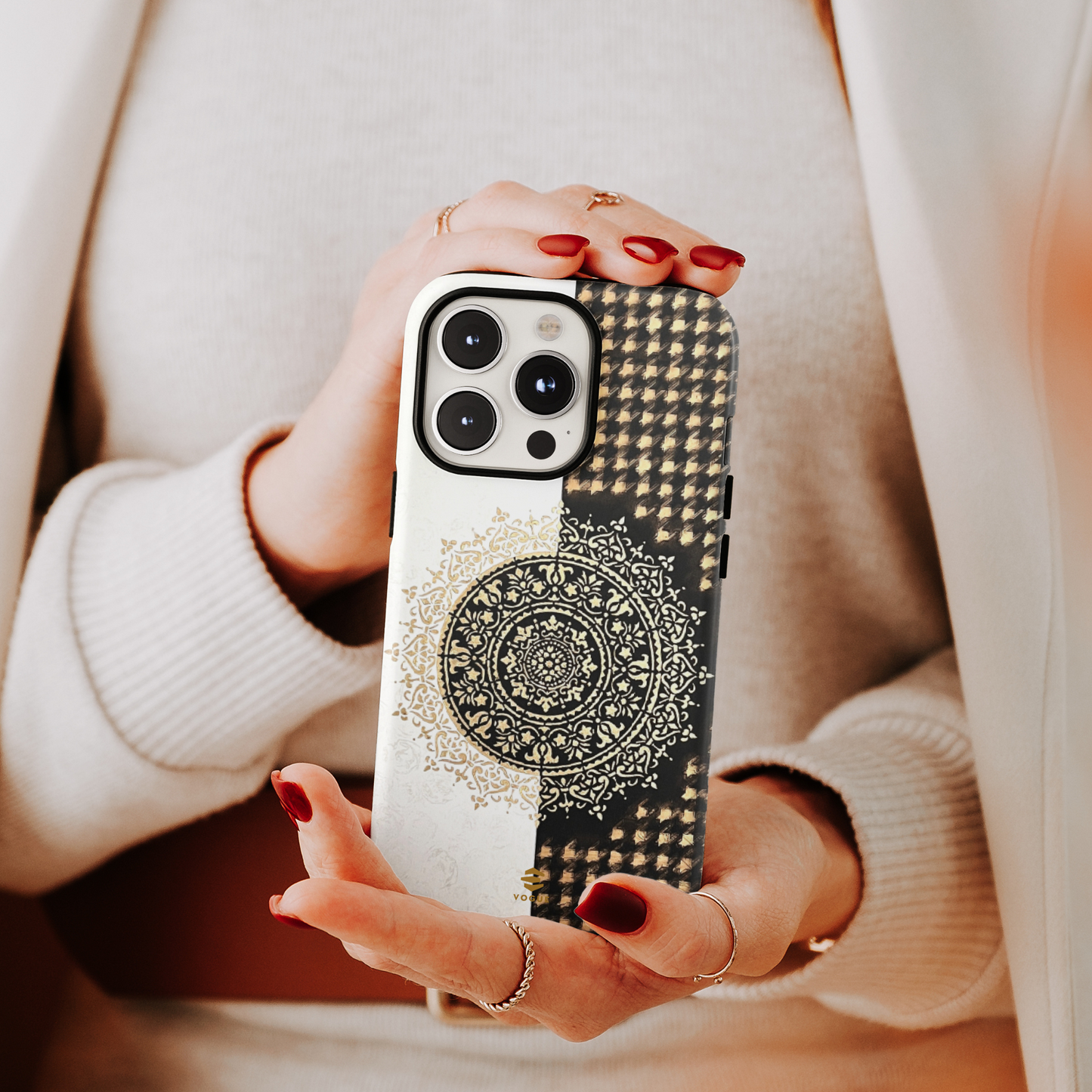 Funda para iPhone con pintura abstracta de mandala