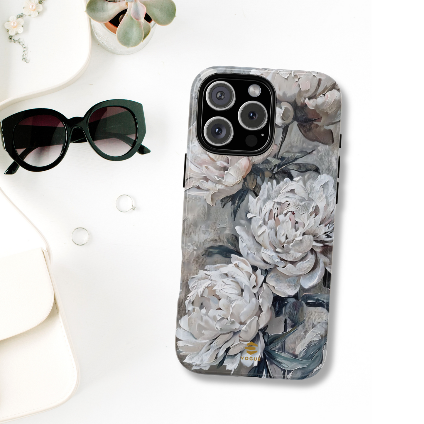 Funda para iPhone con pintura de peonías