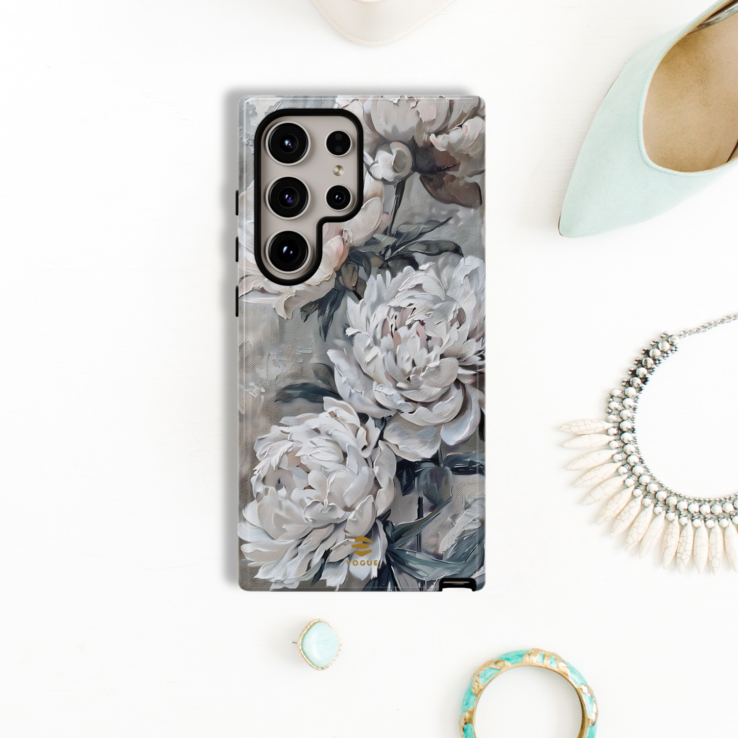 Funda para Samsung con pintura de peonías