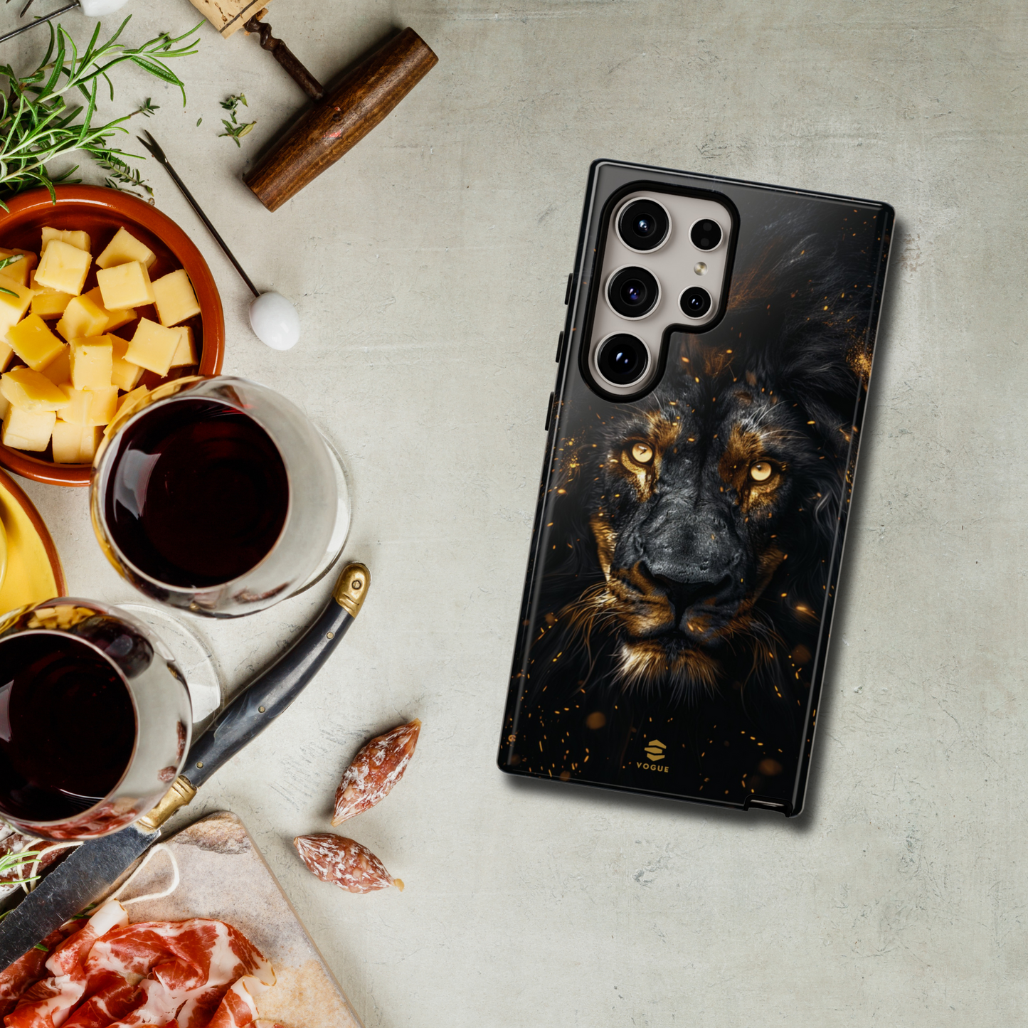 Samsung-Hülle mit Motiv „Schwarzer Löwe“