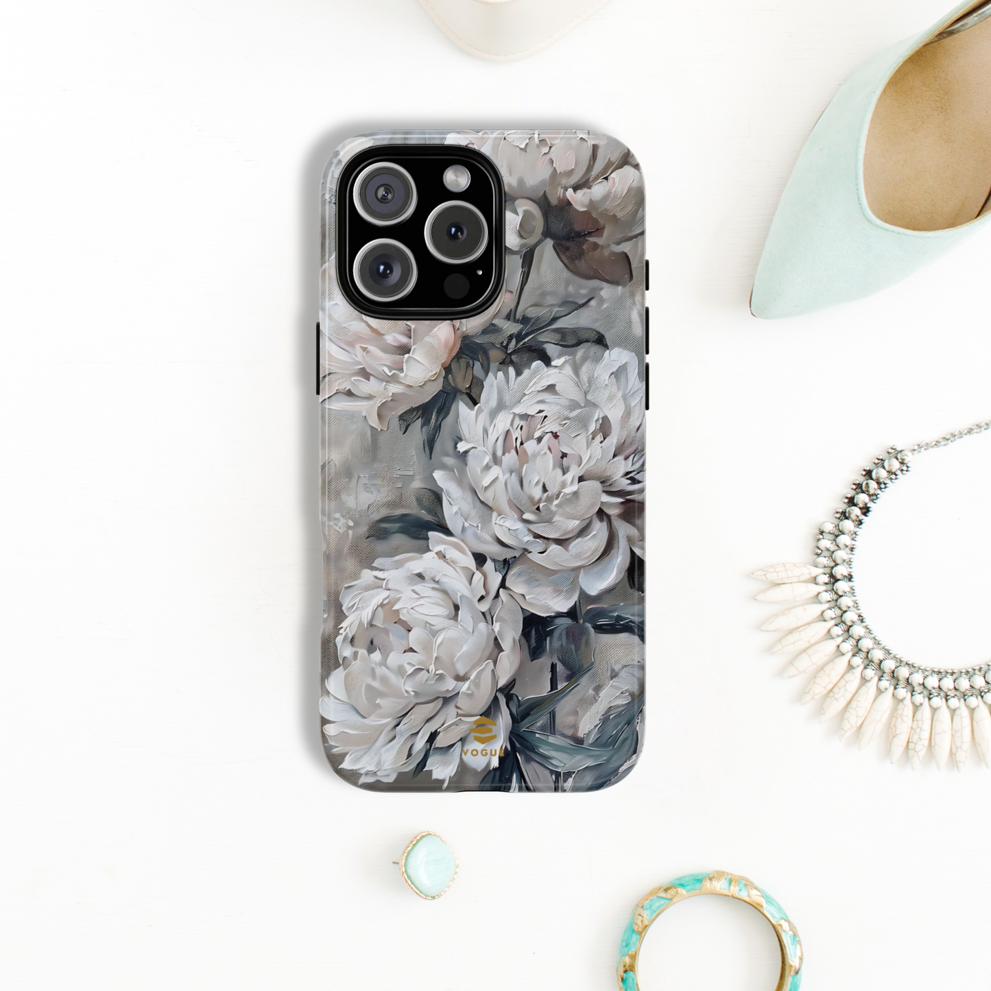 Funda para iPhone con pintura de peonías