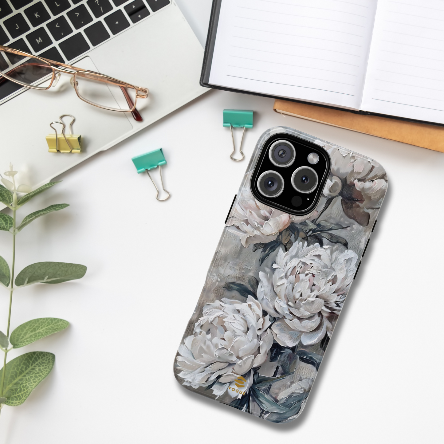 Funda para iPhone con pintura de peonías