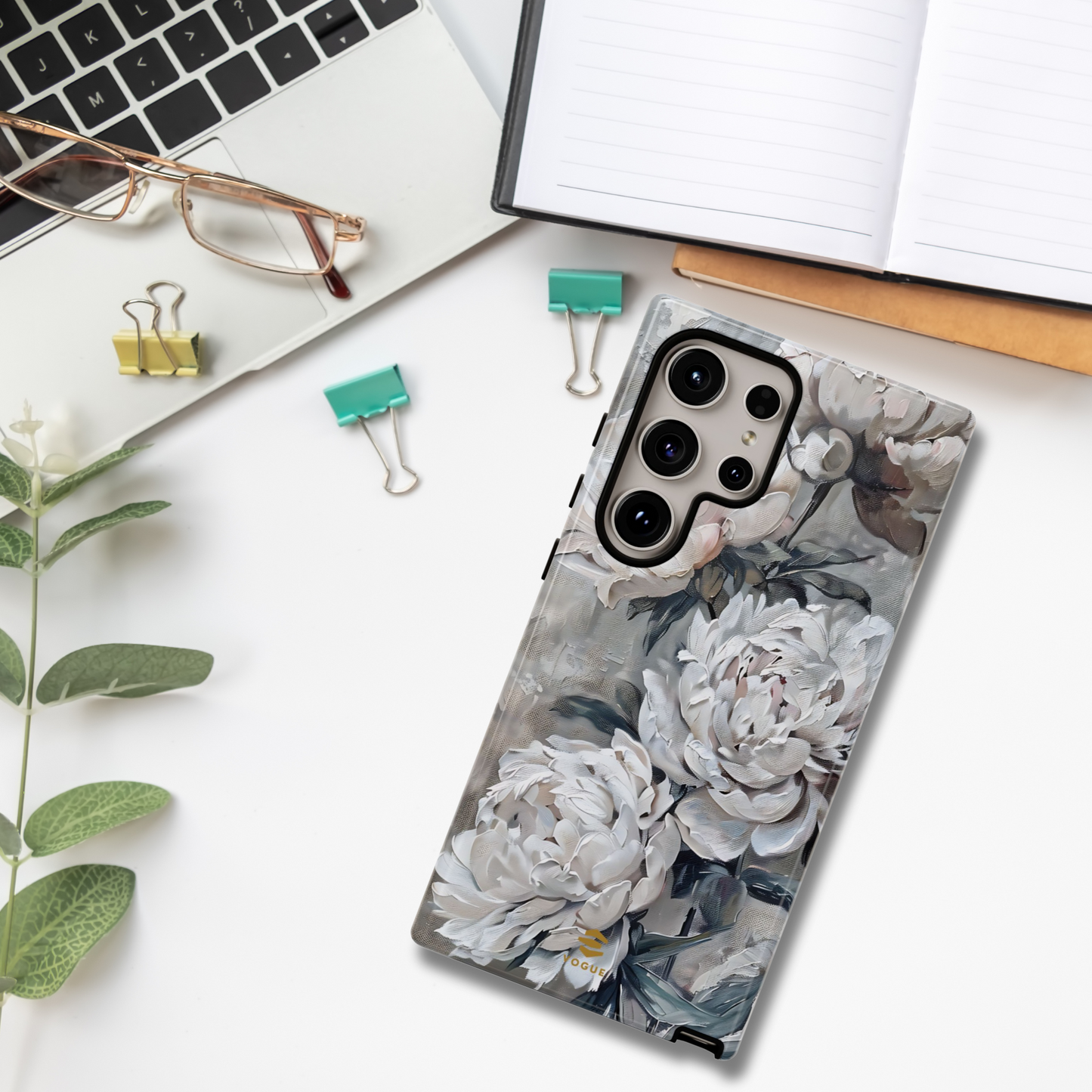 Funda para Samsung con pintura de peonías