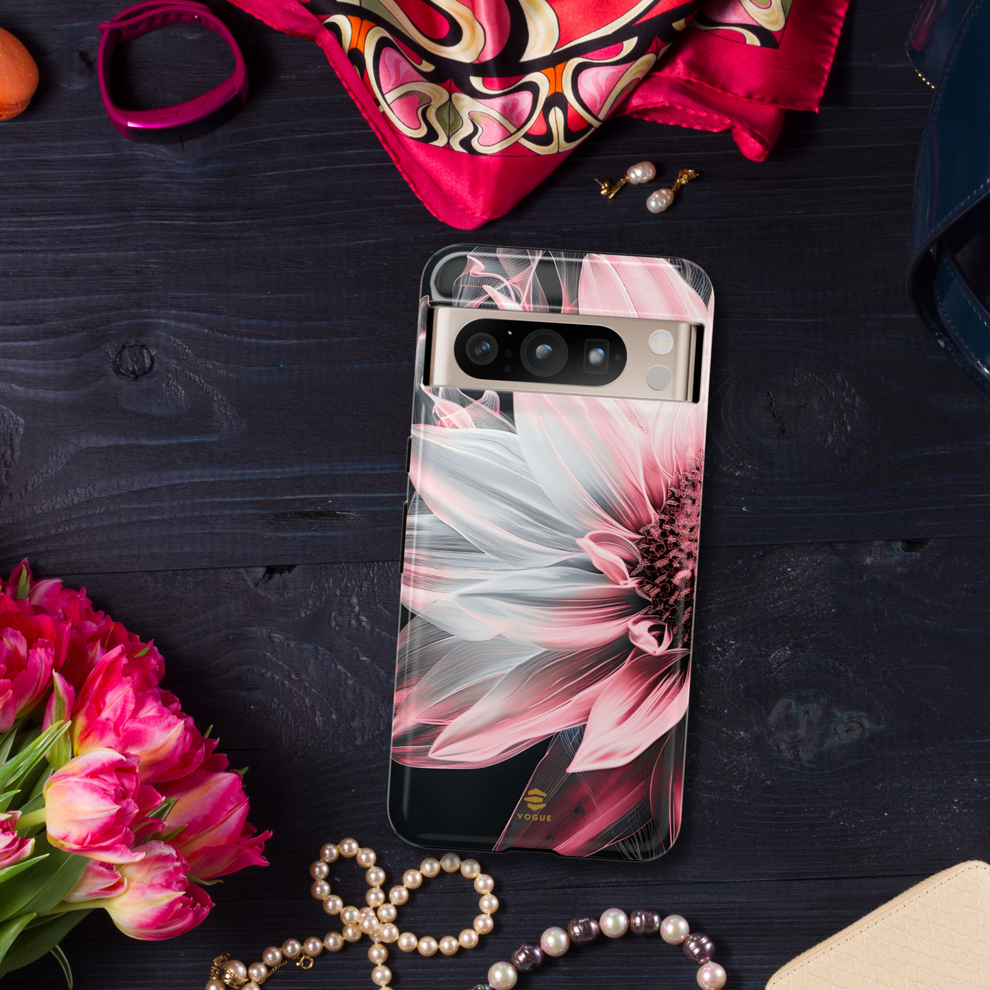 Pink Sunflower Google Pixel Tough Case