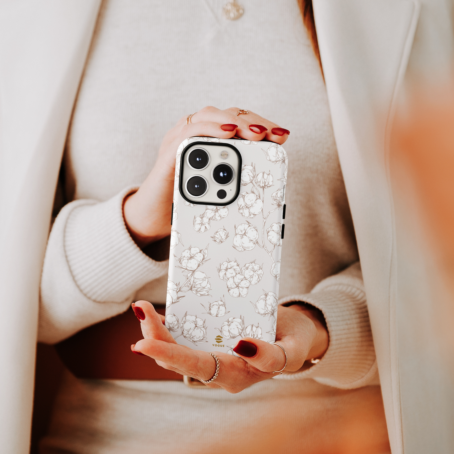 Funda para iPhone con diseño de campo de algodón