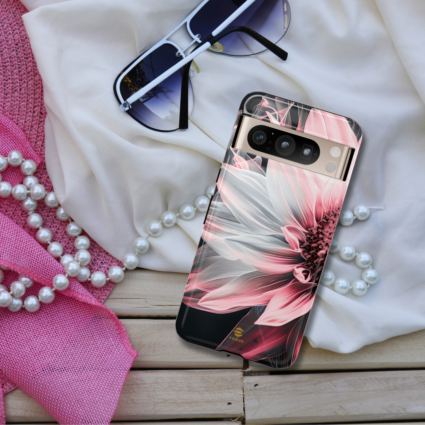 Pink Sunflower Google Pixel Tough Case