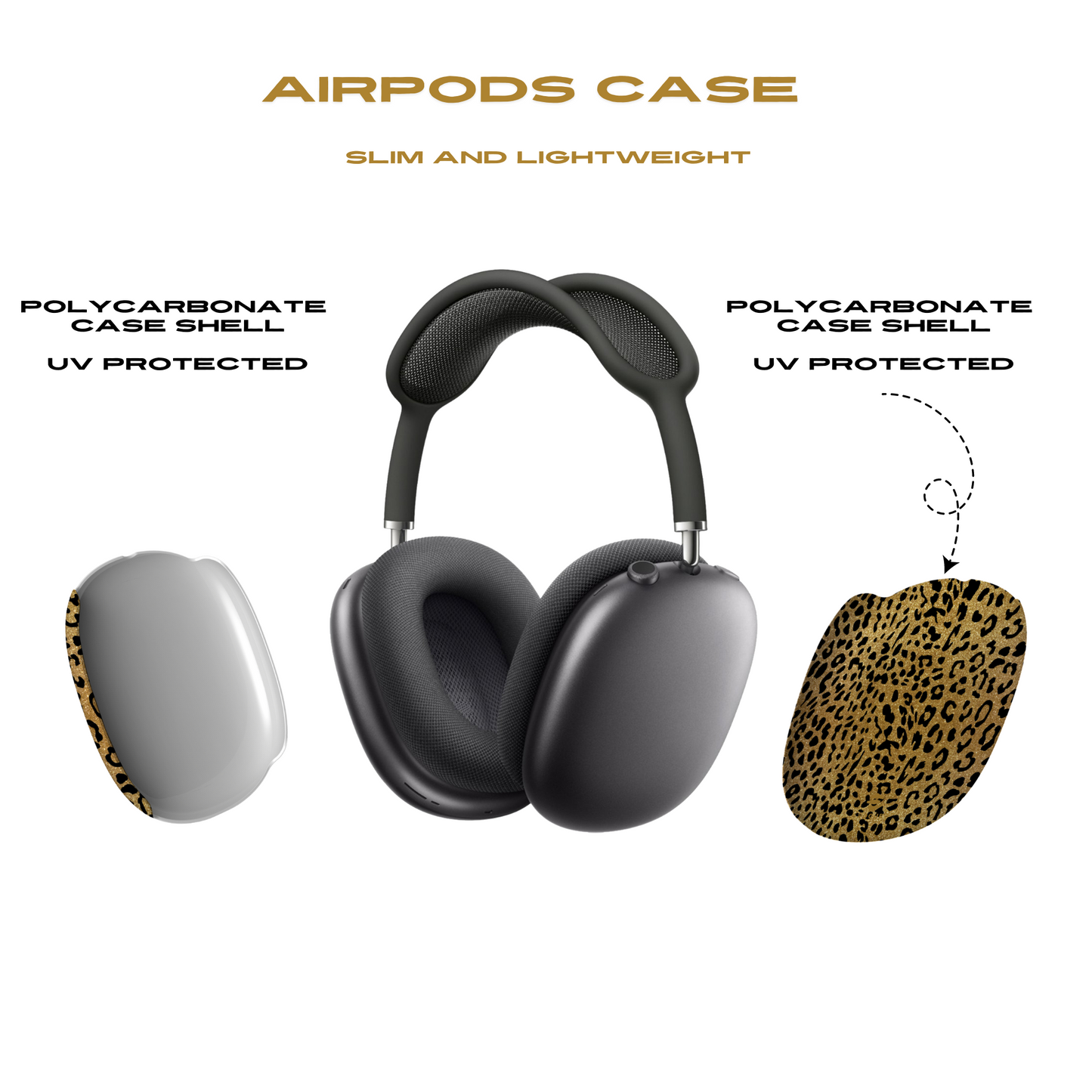 AirPod Max-Hüllen mit goldenem Leopardenmuster
