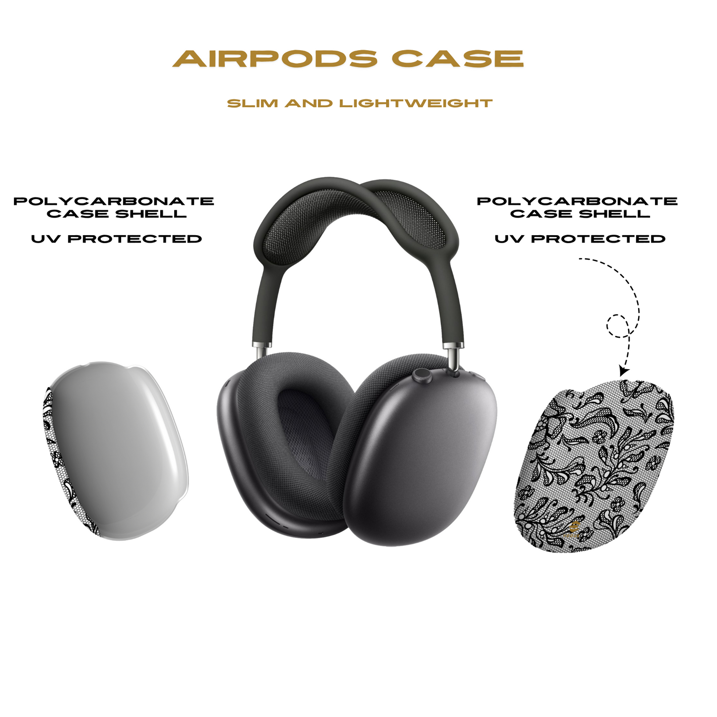 Fundas para AirPod Max con encaje negro