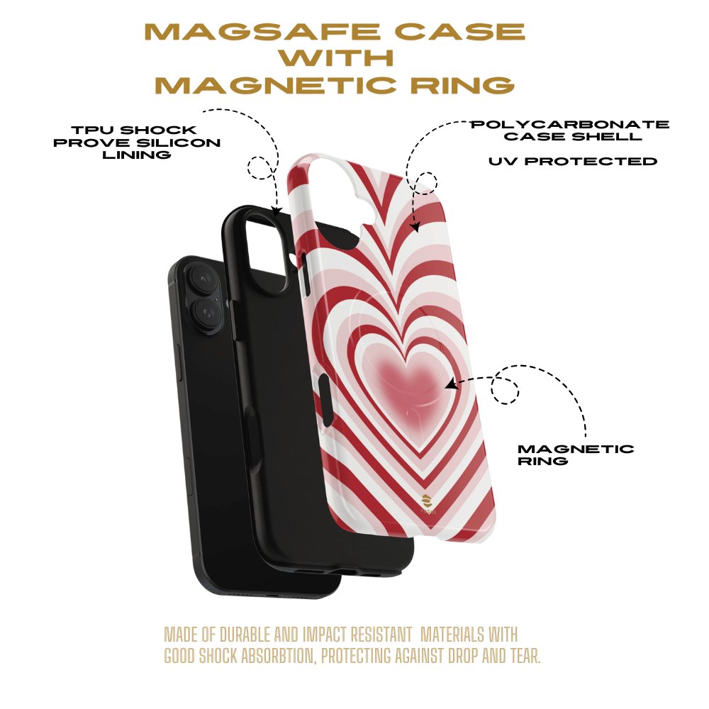 Red Hearts Design - Phone Case MagSafe, Love, Valentine's Day Gift for Her