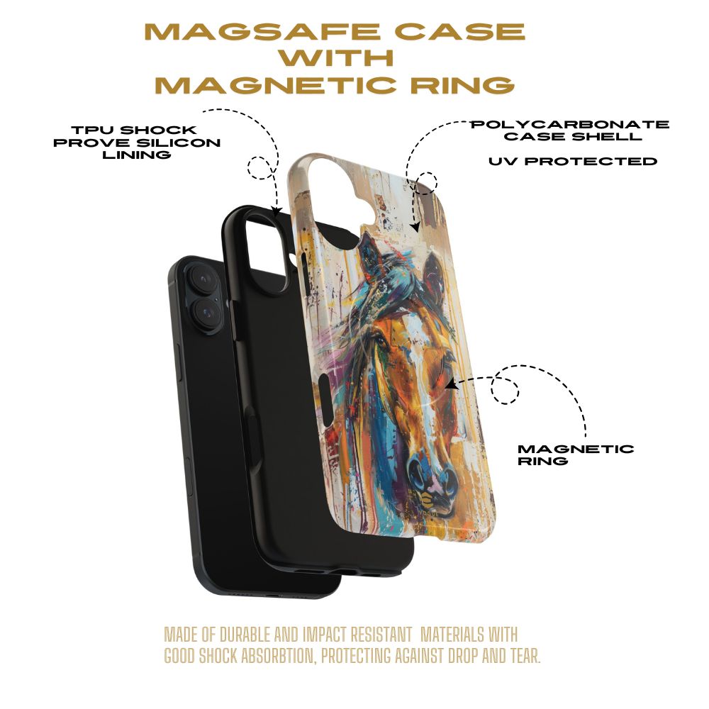 Horse Art iPhone Magsafe Phone Case Brown