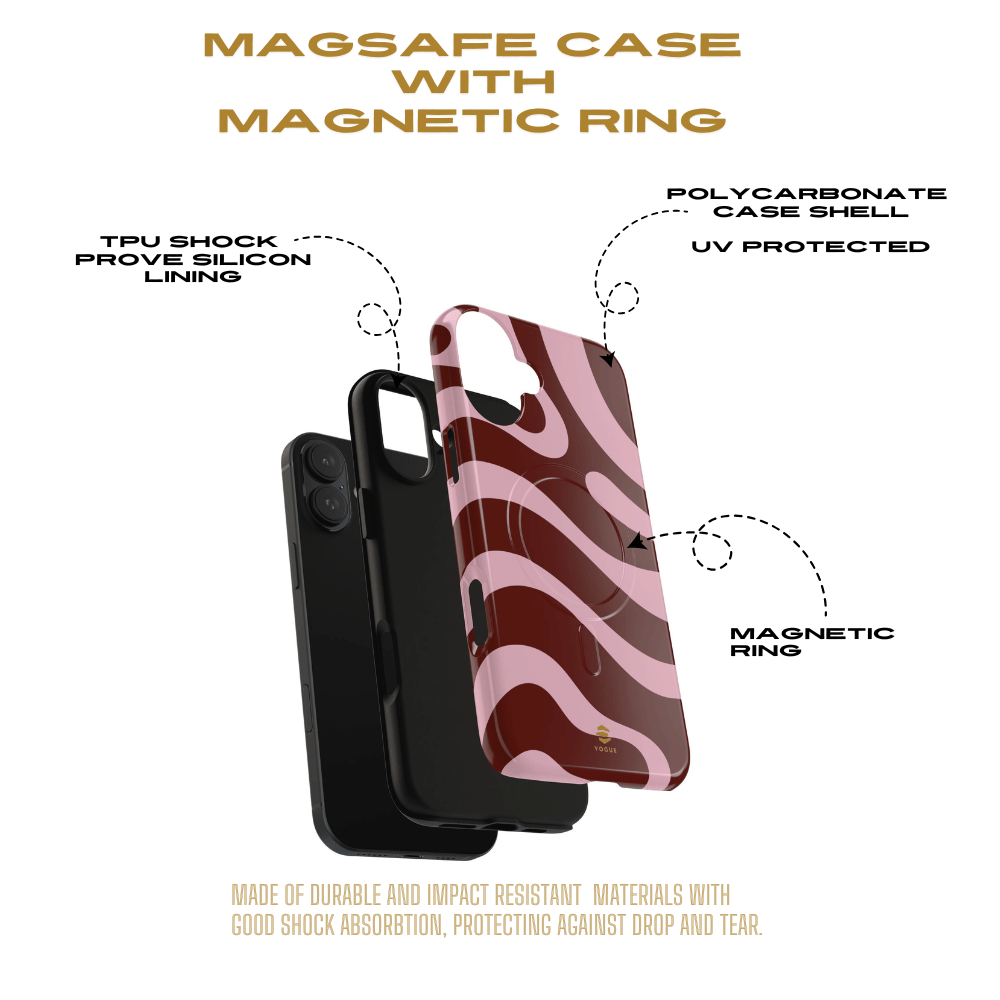 Maroon Ripple MagSafe iPhone Case