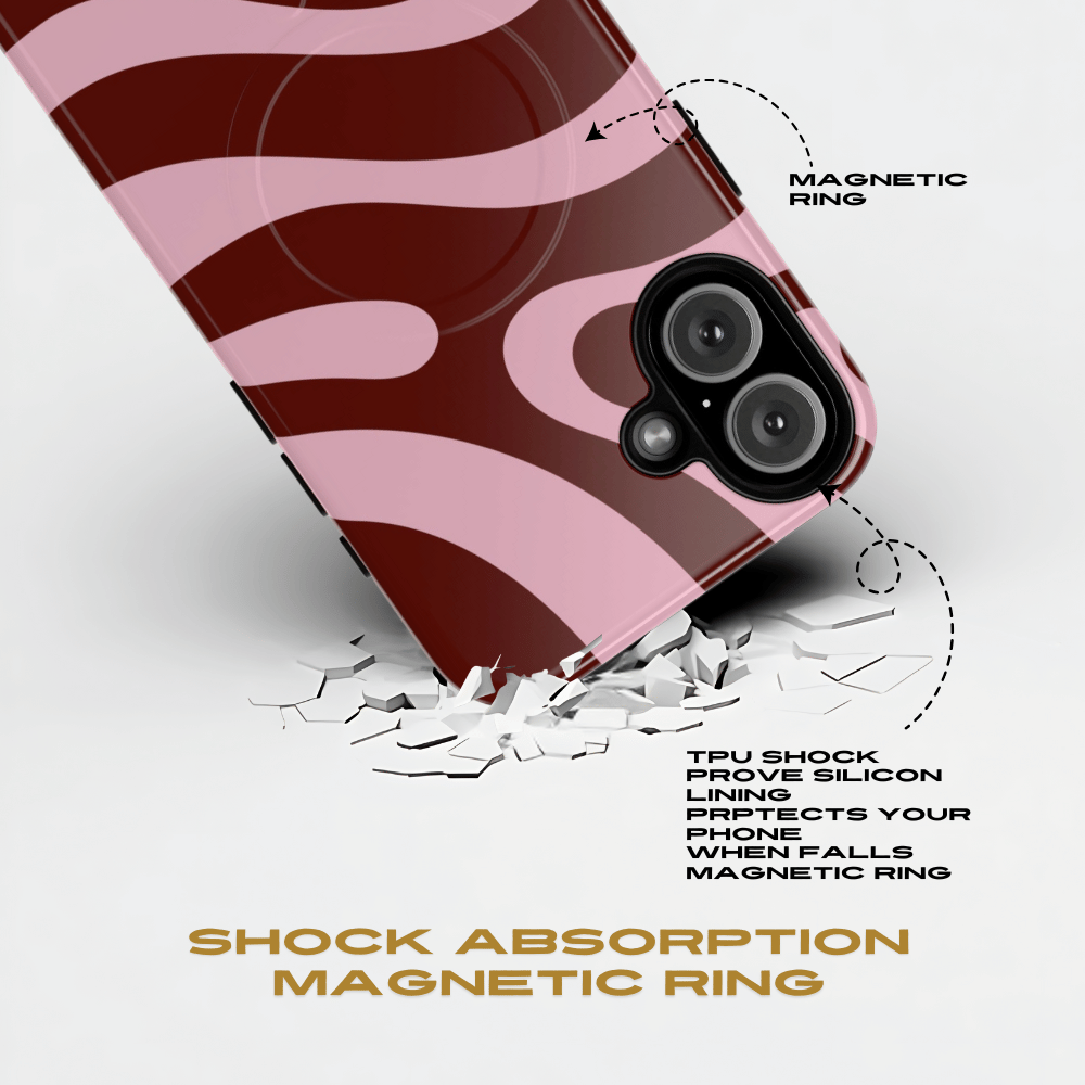 Maroon Ripple MagSafe iPhone Case