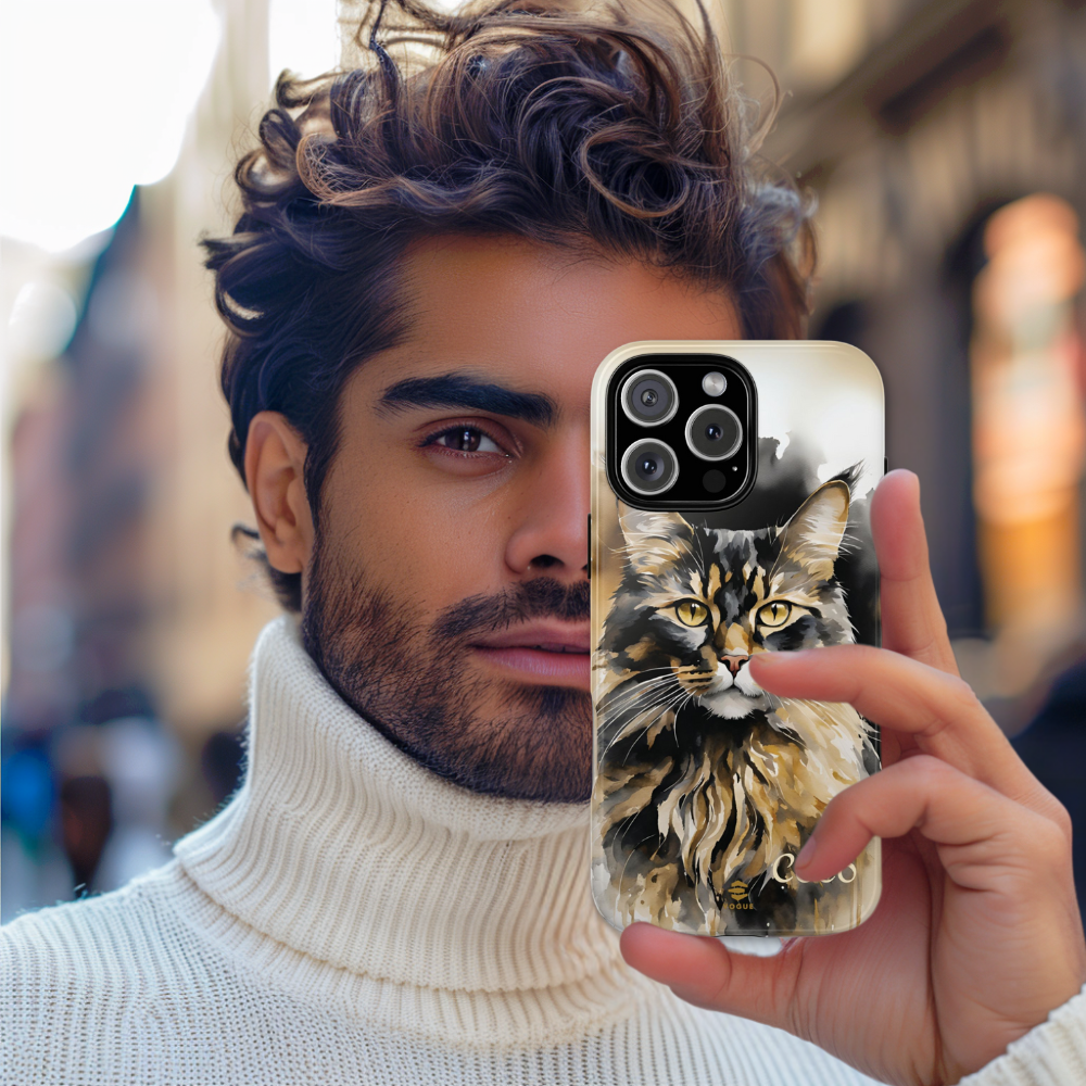 Custom Meow Cat iPhone Tough Phone Case