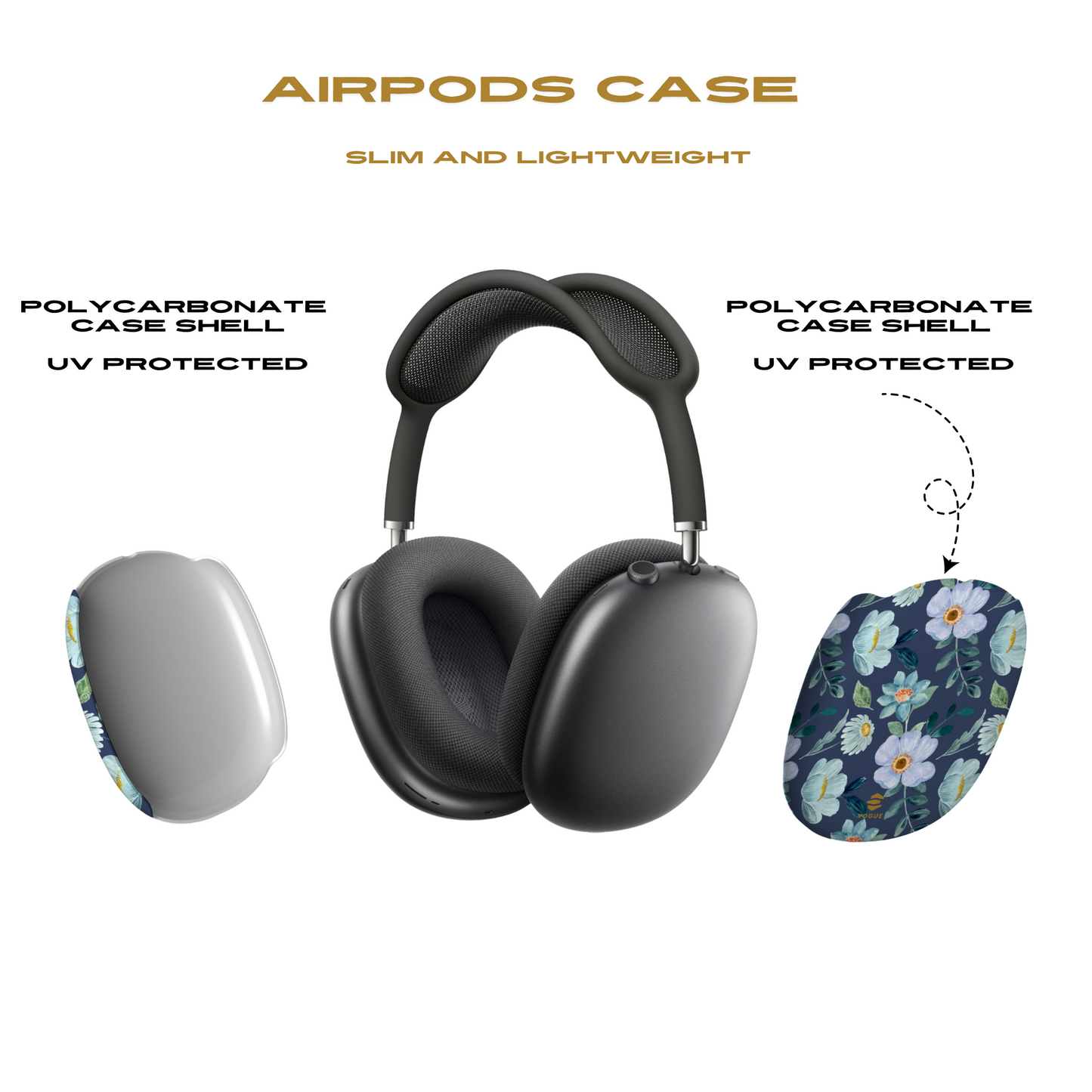 Fundas para AirPod Max con diseño de flores de medianoche
