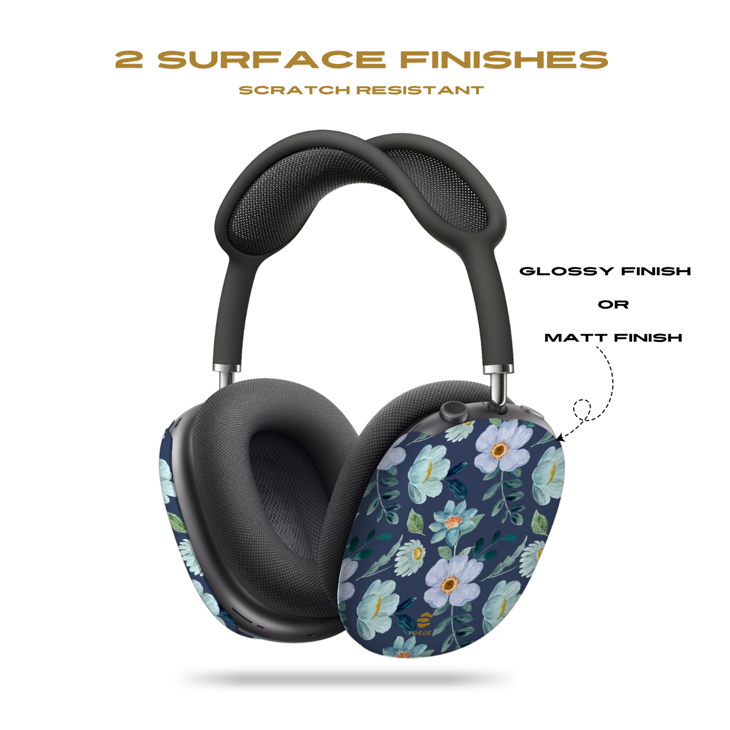 Fundas para AirPod Max con diseño de flores de medianoche