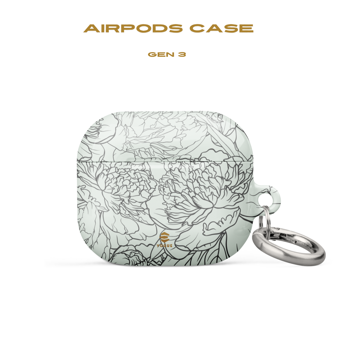 Estuches para AirPods con diseño de peonías y salvia