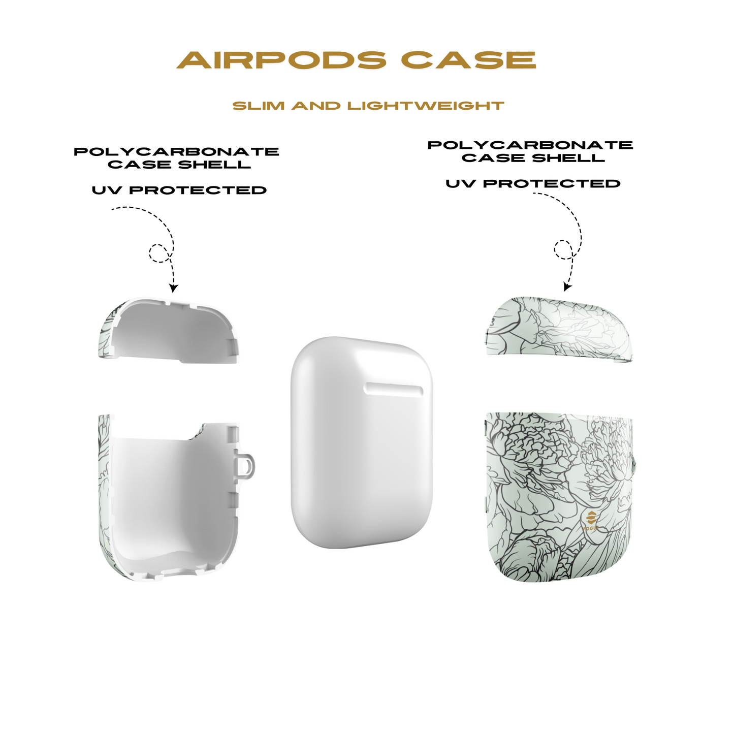 Estuches para AirPods con diseño de peonías y salvia