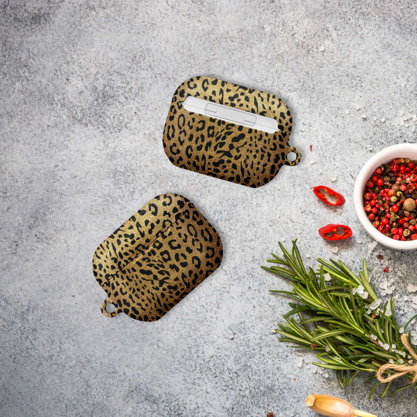 AirPod-Hüllen mit goldenem Leopardenmuster